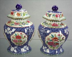 *Pair Copeland Spode Earthenware Ginger Jars